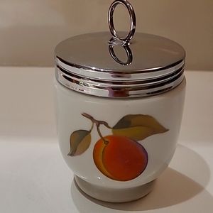 (#2) Vintage Royal worcester egg coddler 2 egg size. Peach&berry